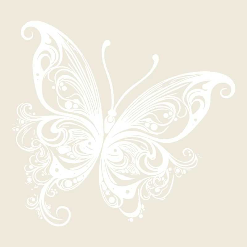 Dessin papillon de style lignes et points