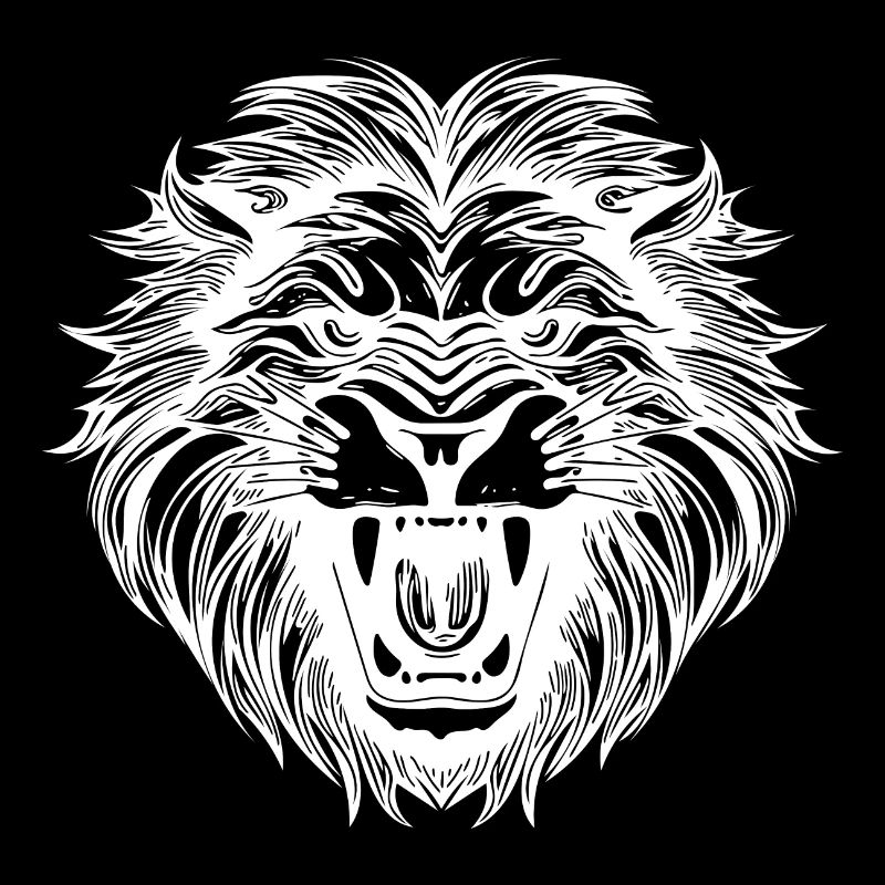 Wild Huge Lion Head Tattoo Style Mane