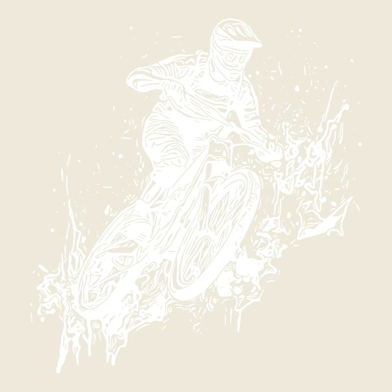 Schlamm Splash Spritzer Mountainbiker mit Fahrrad