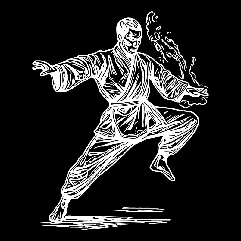 Karaté Arts Martiaux Master Pose Style de tatouage