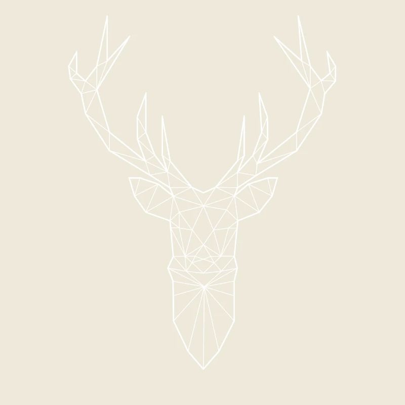 Deer head in triangle design (white)