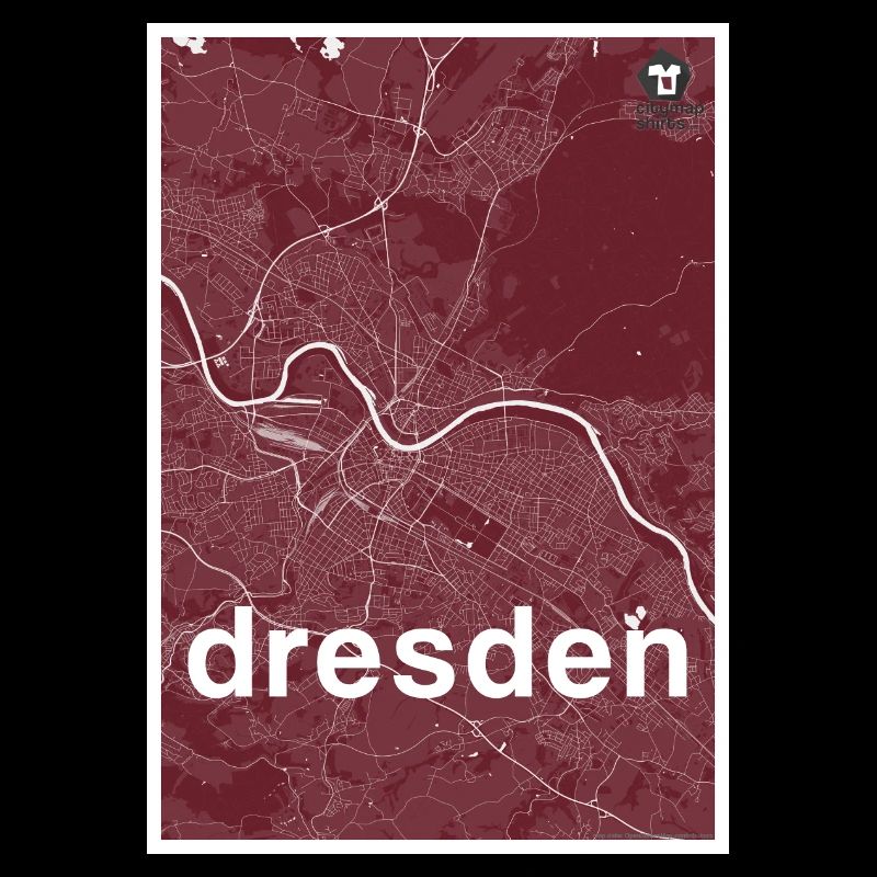 Dresden hipster city map red