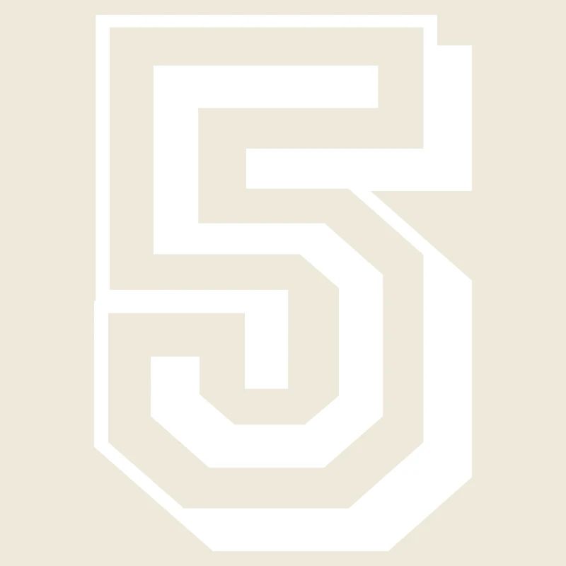 5 Cinq chiffres d’anniversaire blanc