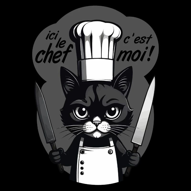I'm the chef here! Cat Humor Chef Kitchen