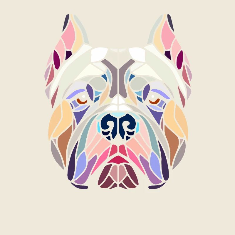 American bully geometric art, polygon head
