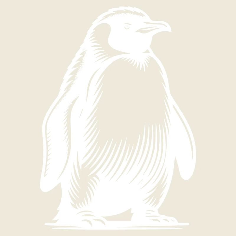 Putziger schlauer Pinguin Tattoo Illustration