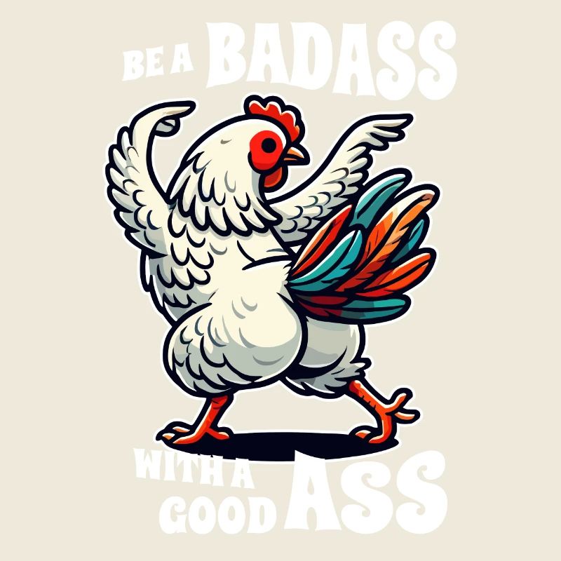 Be a Badass with a Good Ass – Funny Chicken Design