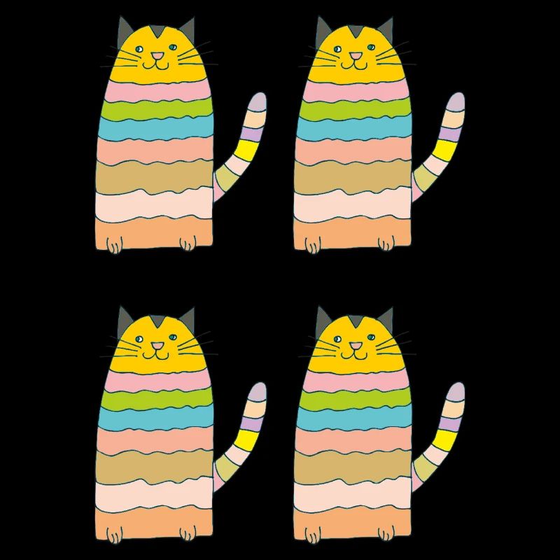 katze geringelt vierfach