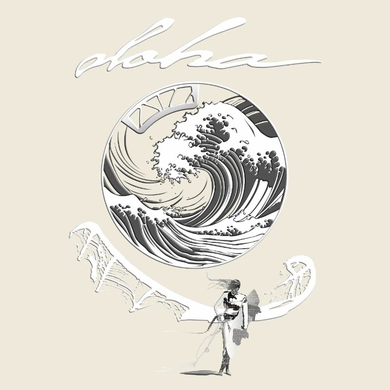 Aloha Wave Circle Surfer Motif