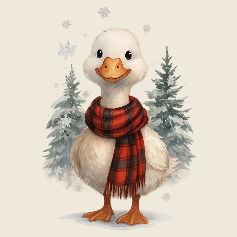 Cute duck winter christmas