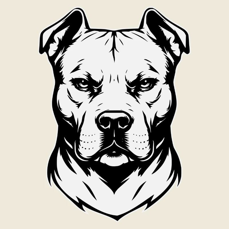 Conception Pitbull noir et blanc