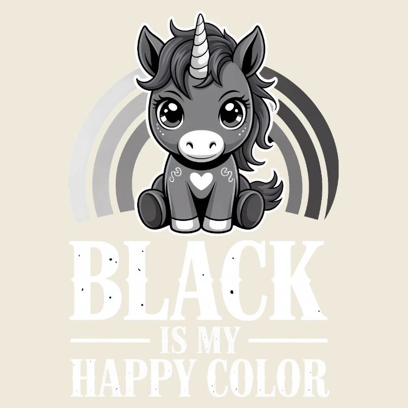 Licorne Glow : Le noir est ma couleur joyeuse