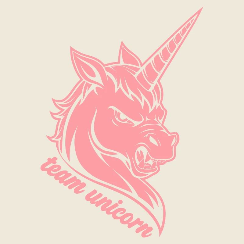 Team Einhorn – Pinkes Unicorn Kopf Design