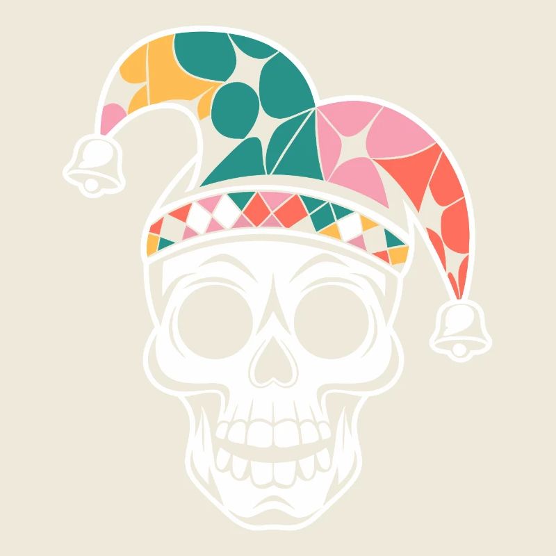 Funny Skull with Fool's Cap