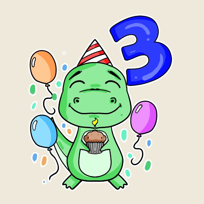 3 years old - Dinosaurs - 3rd birthday gift