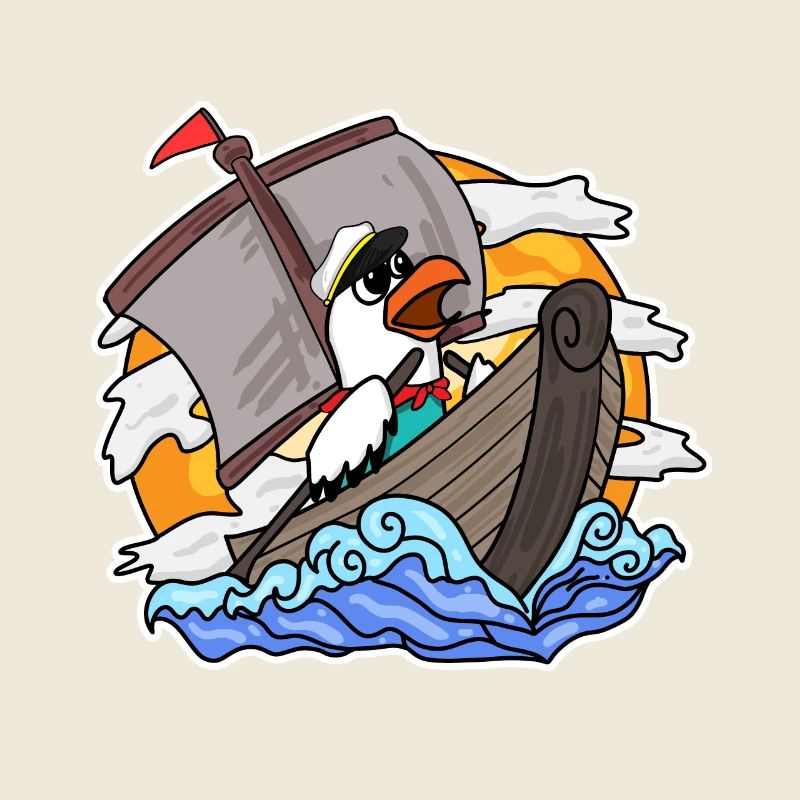 Mouette dans le bateau