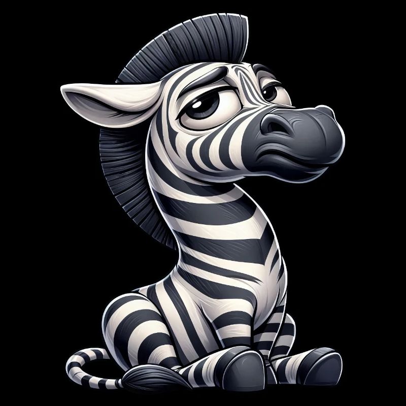 Lustiges Zebra Comic Stier Skeptischer Blick