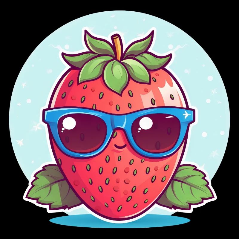Kawaii Erdbeere im Sunset: Cool & Fruchtig