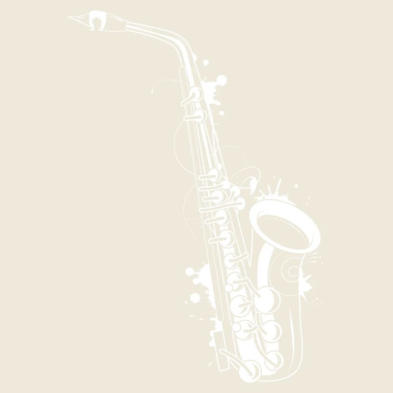 graffiti saxophone blanc