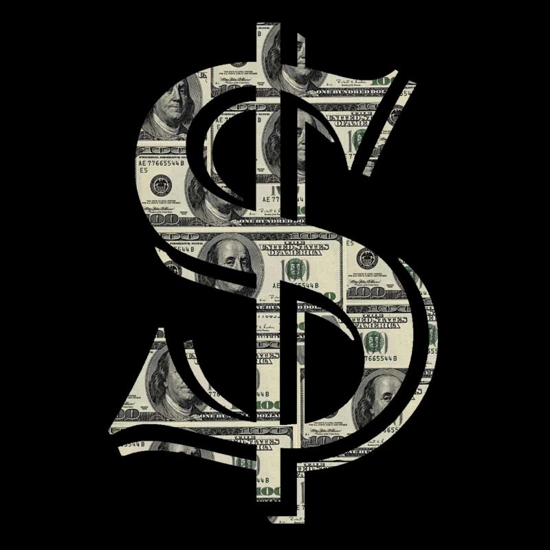 dollar filled with $ 100 bills