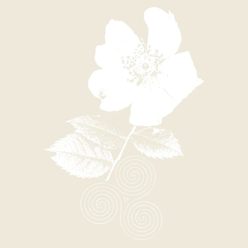 Wildrose mit Triskelion Spirale Trinity Flower