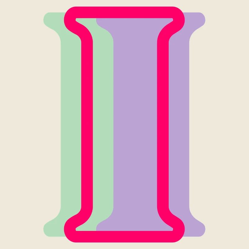 Lettre i multicolore