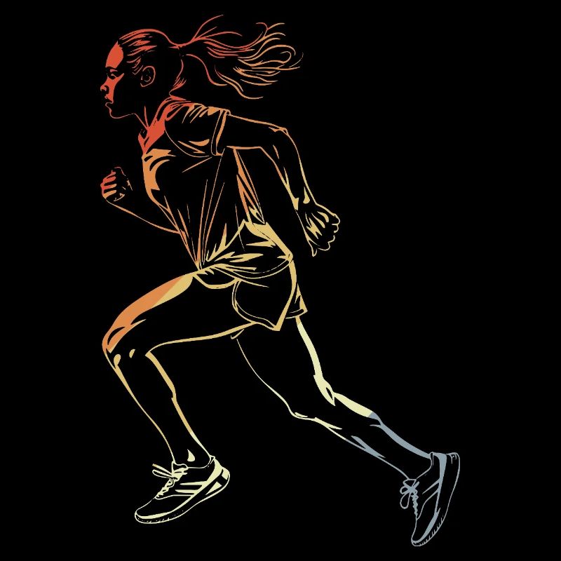 Runner Drawing Retro Style