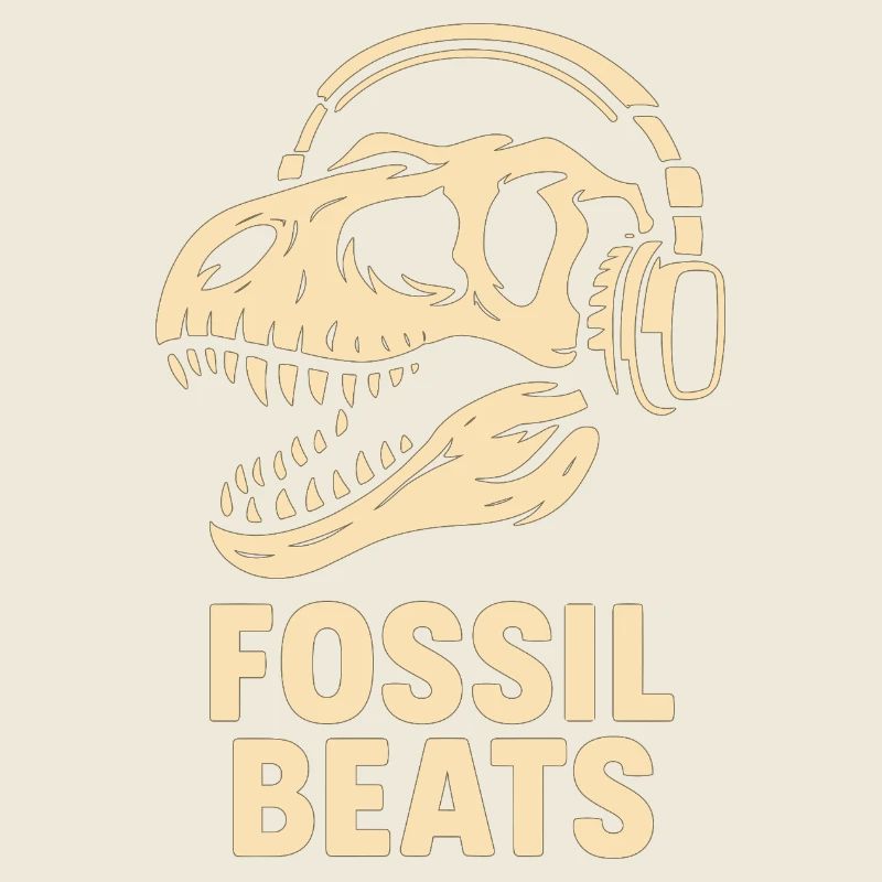 Fossil Beats Dinosaur mit Kopfhörer