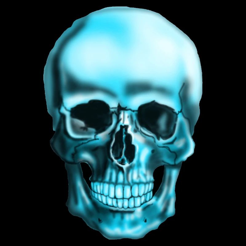Blauer Schädel Neonprint