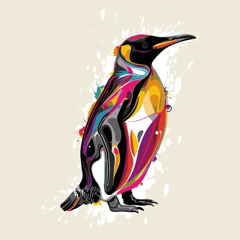 Farbexplosion Pinguin