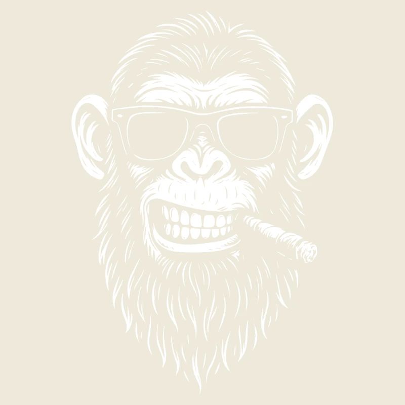 Affe mit Bart und Zigarre