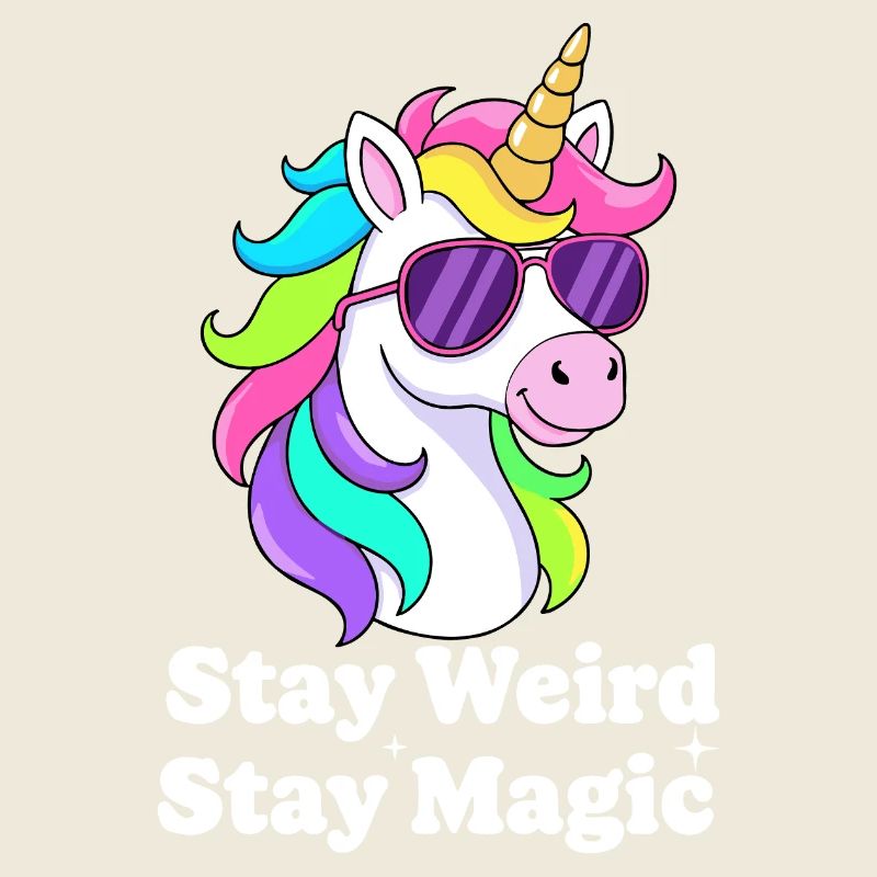 Buntes Einhorn mit Sonnenbrille