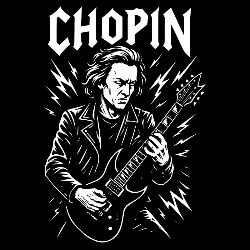 Portrait de guitare électrique de Chopin