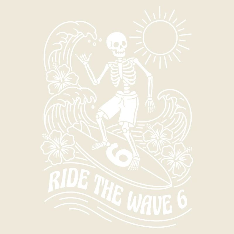 Ride The Wave 6 Skeleton Surfer