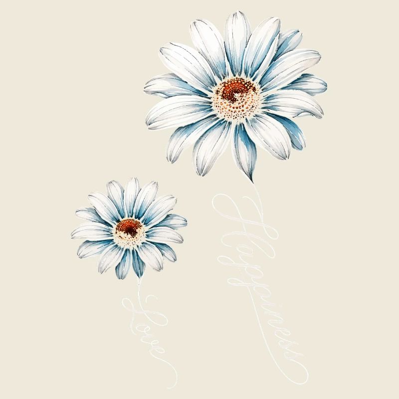 Blue Daisies Happiness and Love