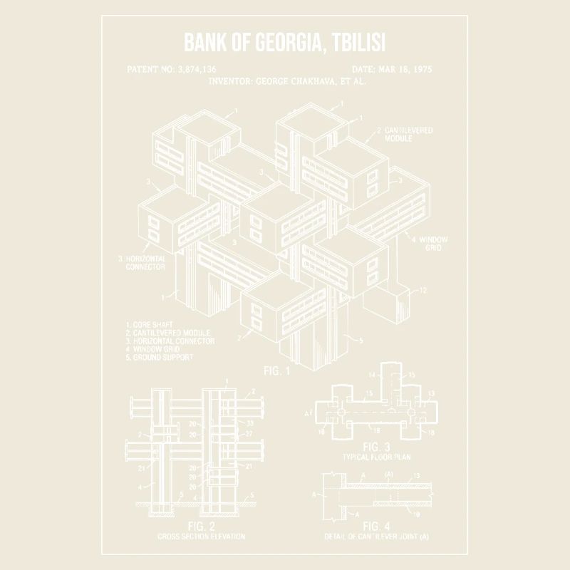 Conception du plan de la Banque de Géorgie à Tbilissi