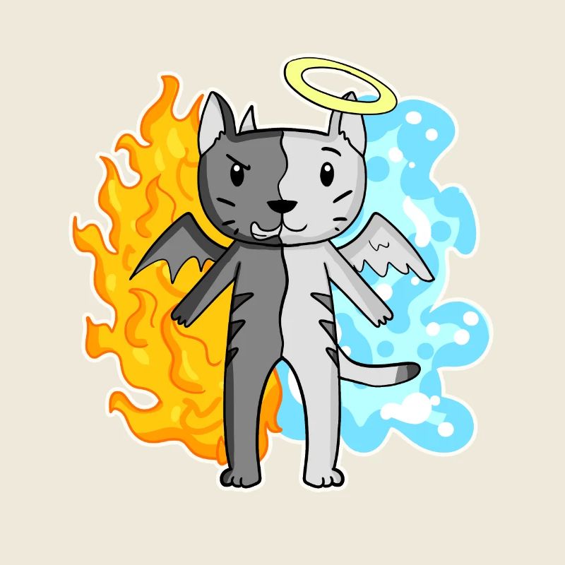 Cat Cat Breed Egyptian Mau Angel and Devil