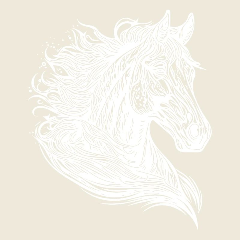 Mare portrait with elegant mane blowing in the wind