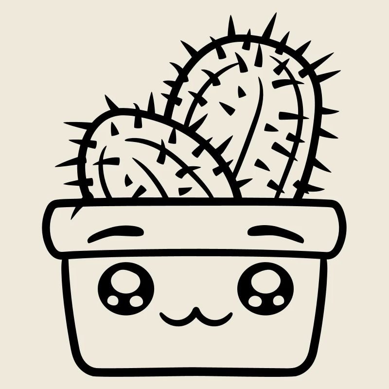 Dear Cactus Cacti Kawaii Face Cute Prickly