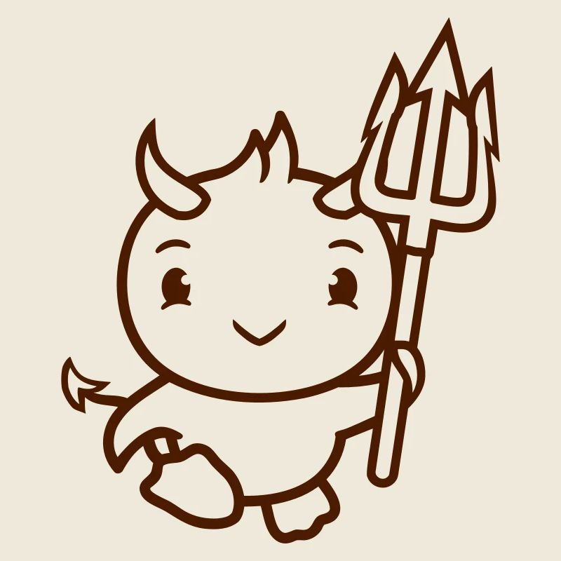 bird devil horns satan trident hell evil cool