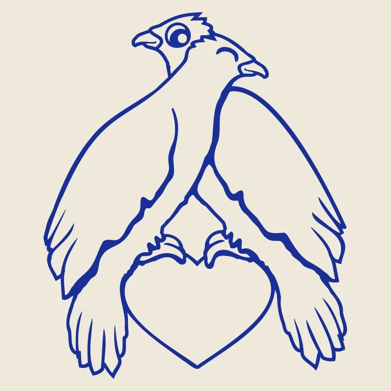 2 Tauben Herz Vögel zwei Pärchen sitzen verliebt