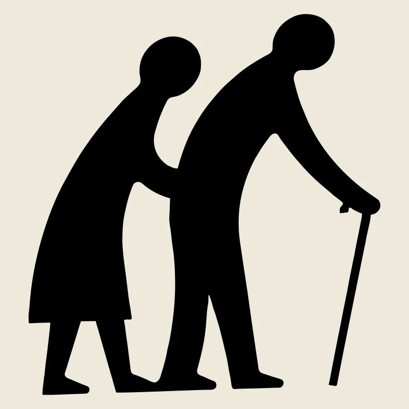 Old couple silhouette idea to go gift