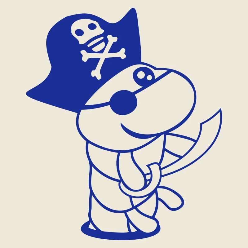 Caterpillar Hole Pirate Captain Hat Funny Cute Comic
