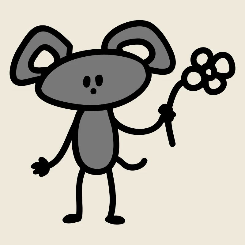 Souris avec des fleurs