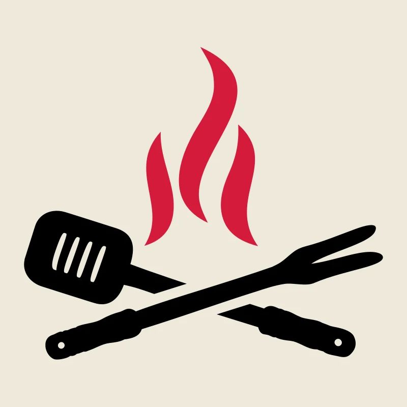 Grillbesteck mit Flammen