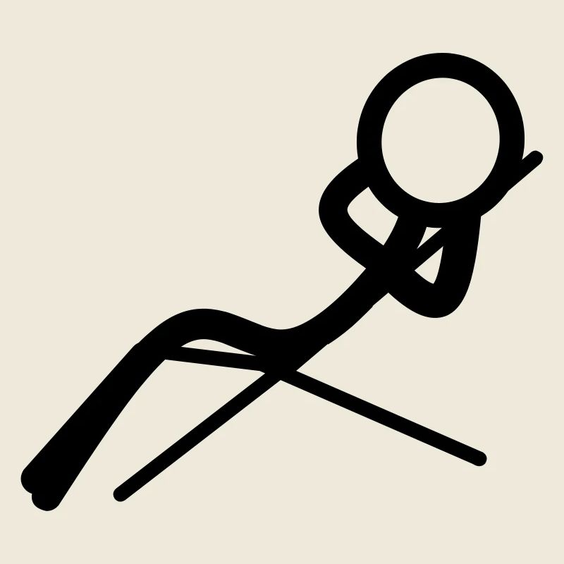 Stickman entspannt sich am Strand