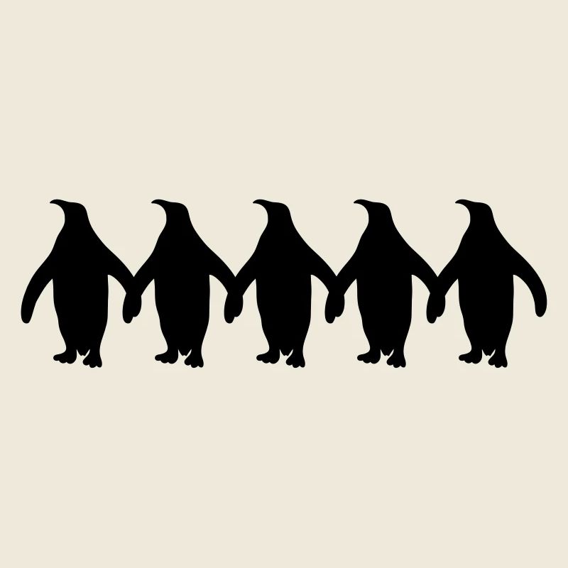 Penguins chain hands holding pattern fun