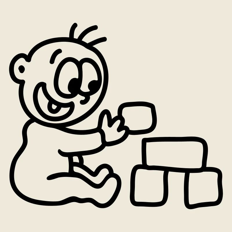Bébé - blocs de construction - ligne