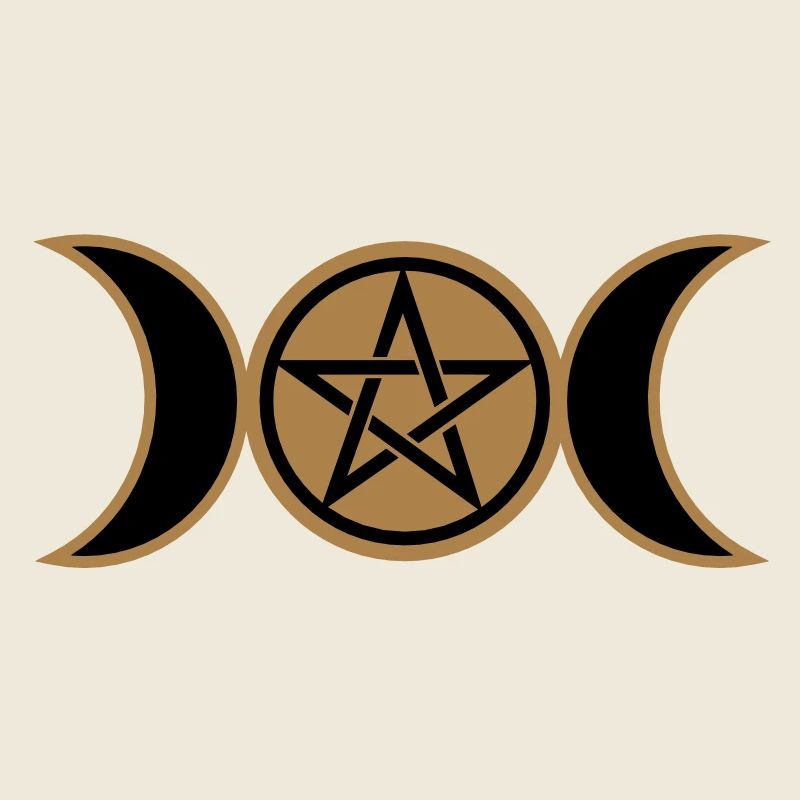 Pentacle /Pentagram - Wicca triple moon / Amulet