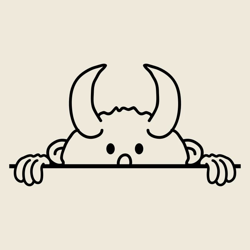 Little sweet cute Devil boy child hidden wall